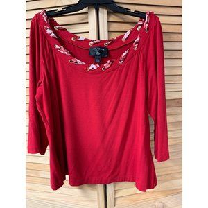 ST JOHN Top Scrarf XL Red